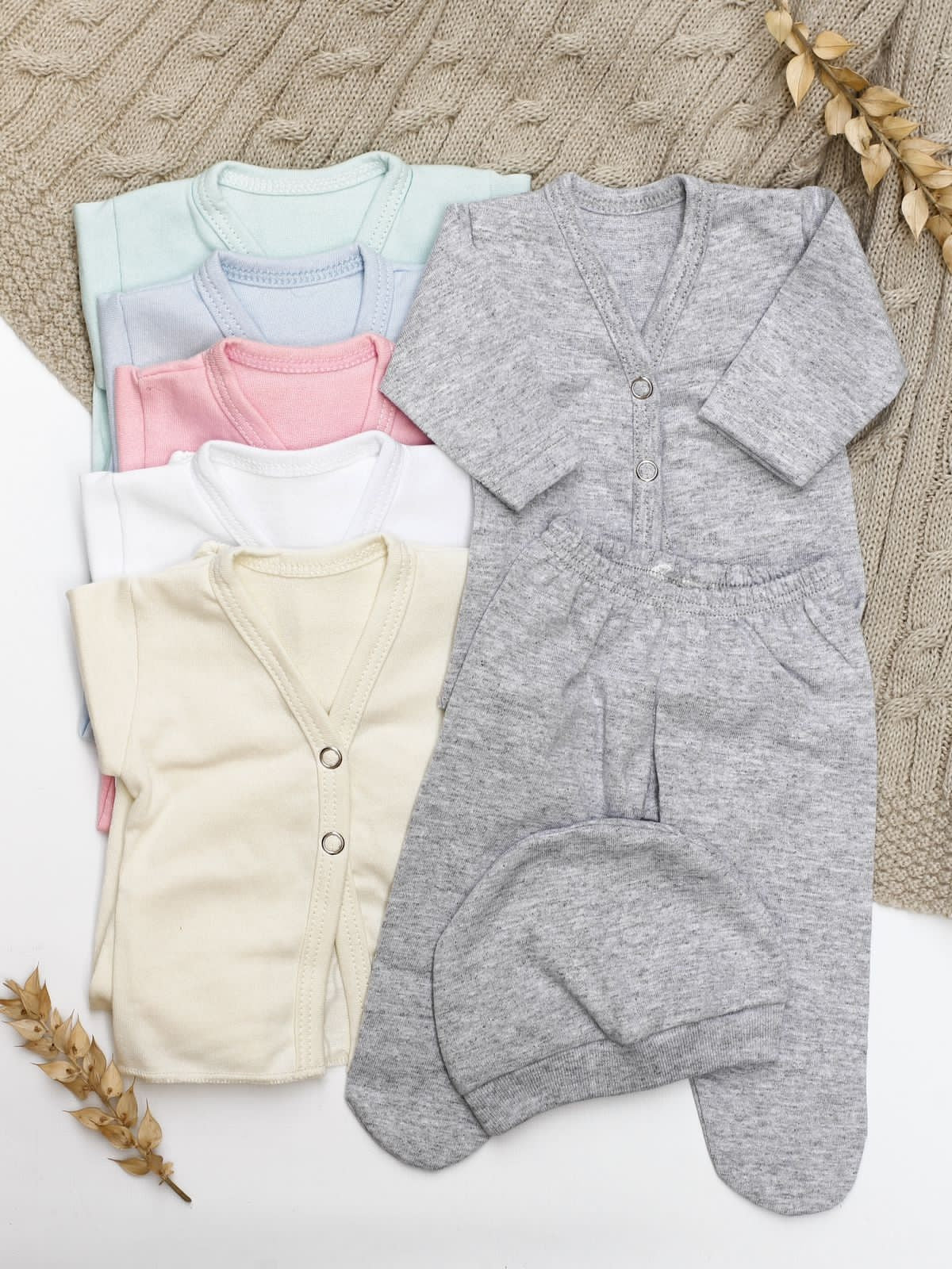 Ajuar 3 piezas PREMATURO Bata Liso