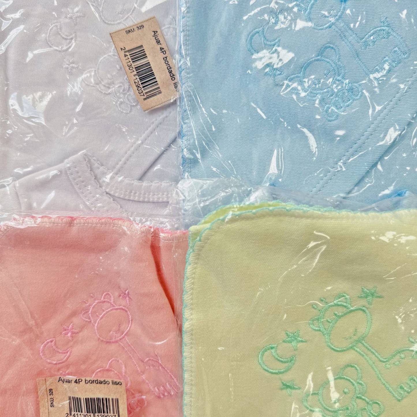 Ajuar 4 piezas Liso Con Manta