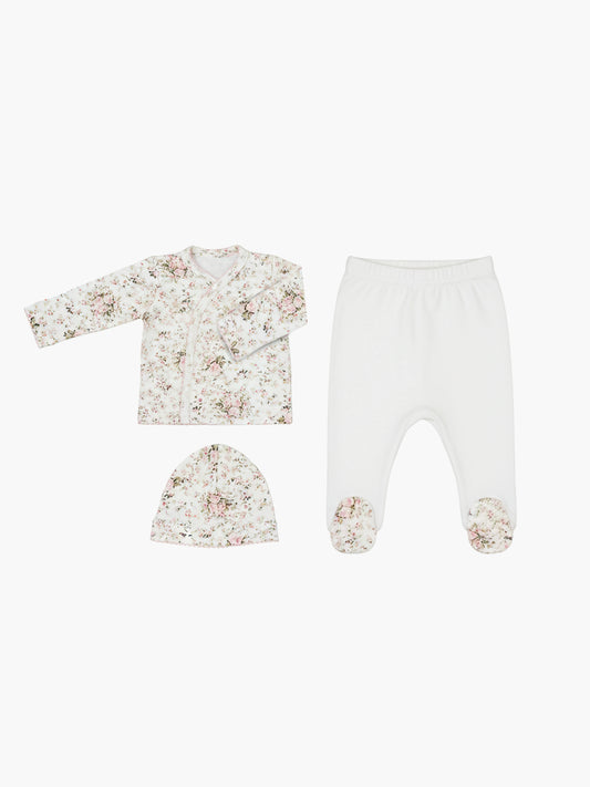 Premium - Ajuar 3 piezas Estampado Floral