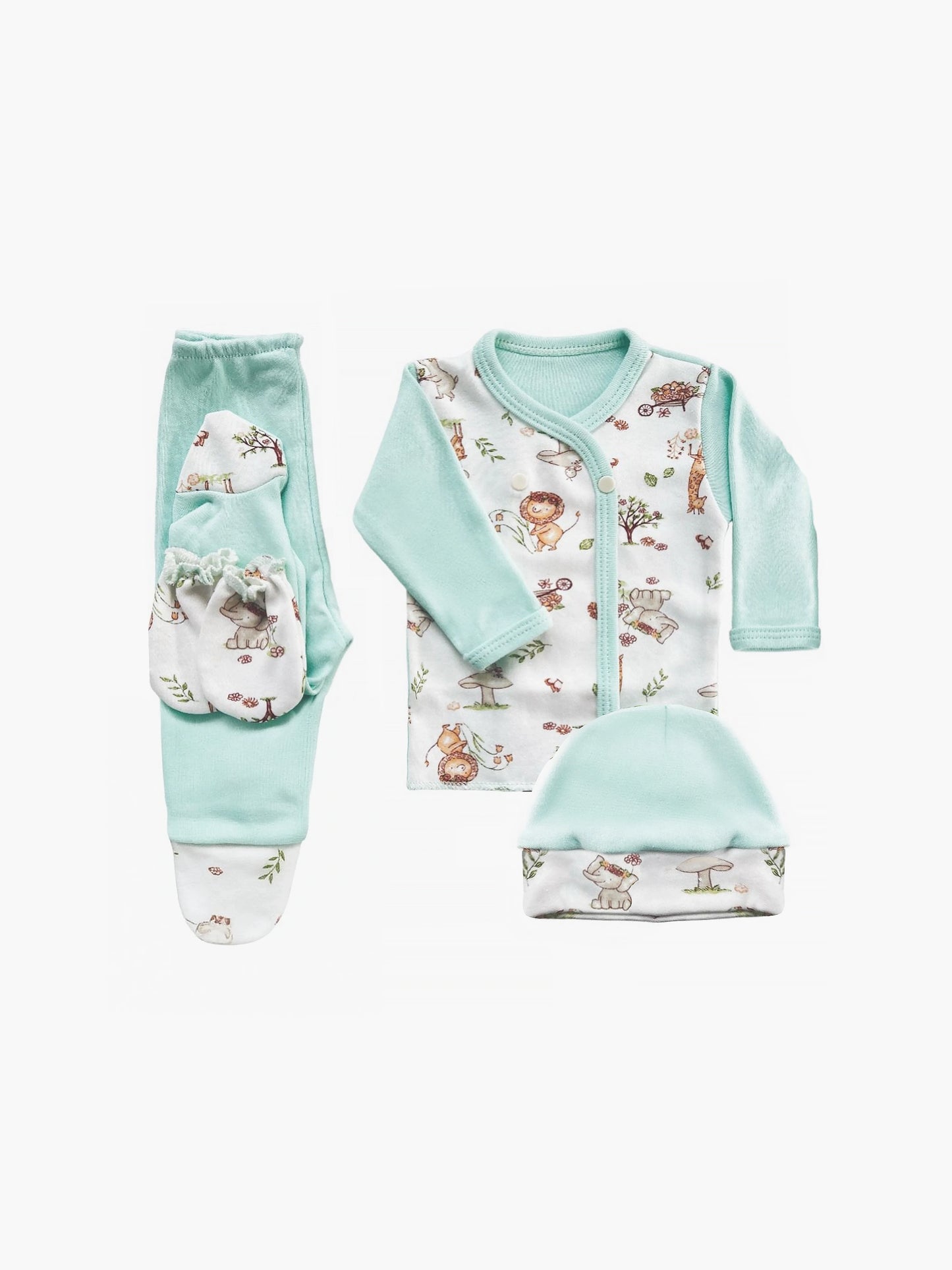 Ajuar 4 piezas Bata Eco Estampado