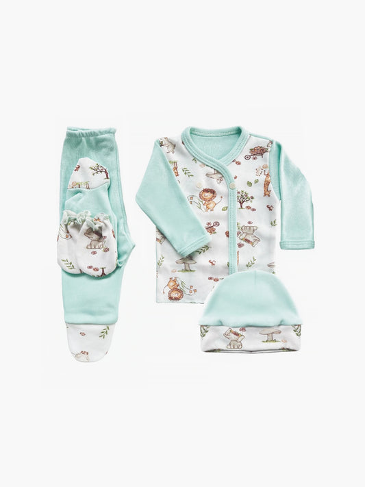 Ajuar 4 piezas Bata Eco Estampado