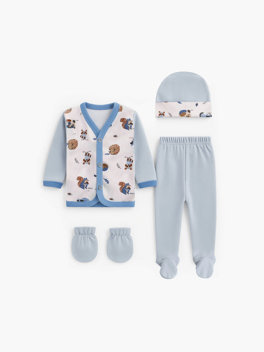 Ajuar 4 piezas Bata Estampada