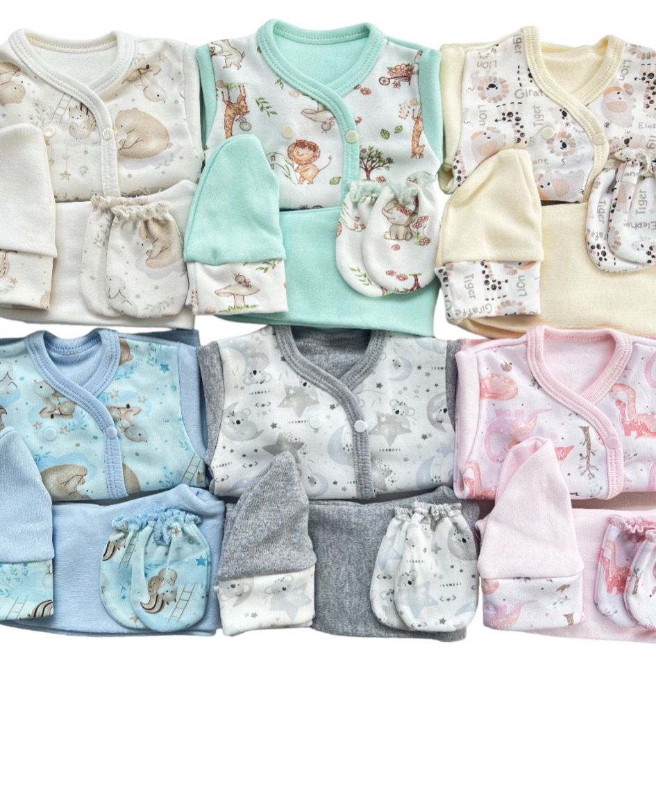 Ajuar 4 piezas Bata Eco Estampado