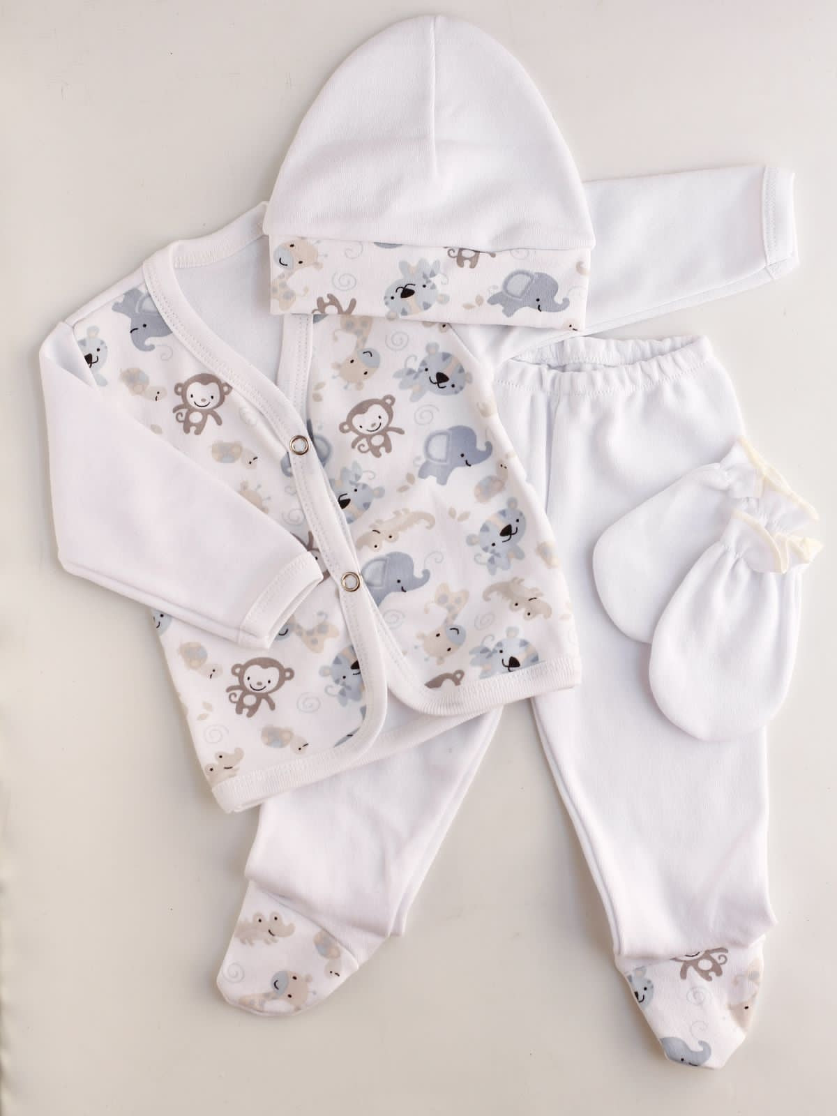 Ajuar 4 piezas Bata Estampada
