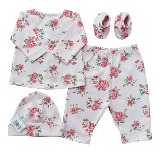 Ajuar 4 piezas Flores - Premium